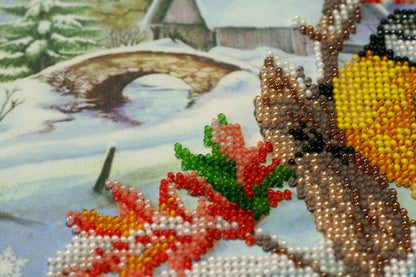 Bead Embroidery Kit Winter Birds DIY Abris Art