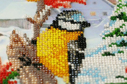 Bead Embroidery Kit Winter Birds DIY Abris Art