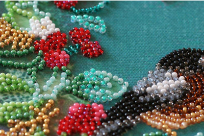 Bead Embroidery Kit Christmas birds DIY Abris Art