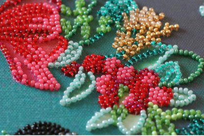 Bead Embroidery Kit Christmas birds DIY Abris Art
