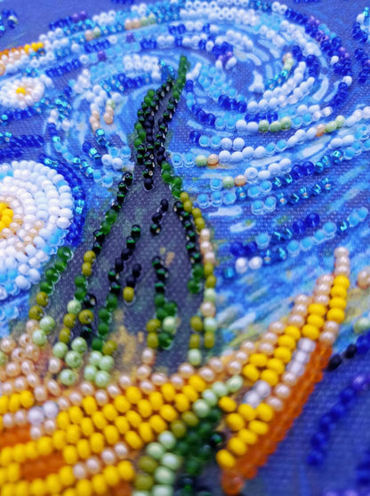 Bead Embroidery Kit Cypress moon DIY Abris Art