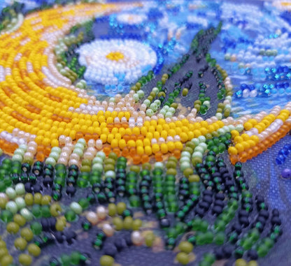 Bead Embroidery Kit Cypress moon DIY Abris Art