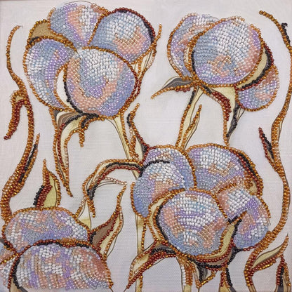Bead Embroidery Kit Delicate flowers DIY Abris Art