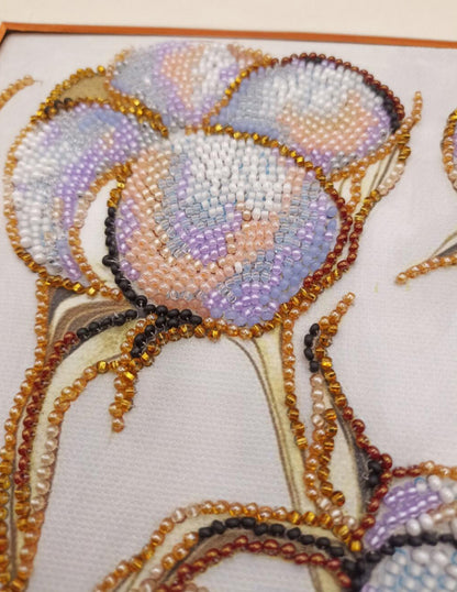 Bead Embroidery Kit Delicate flowers DIY Abris Art