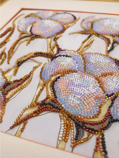 Bead Embroidery Kit Delicate flowers DIY Abris Art
