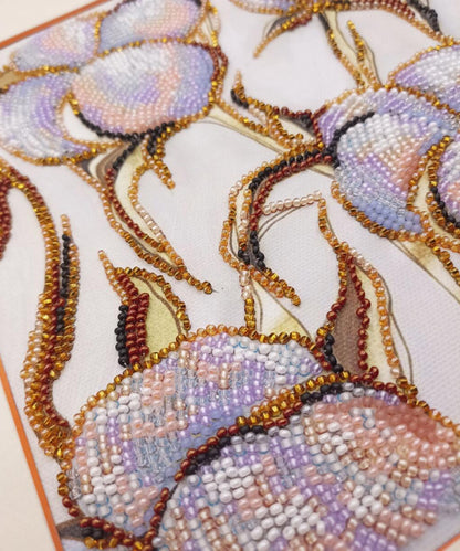 Bead Embroidery Kit Delicate flowers DIY Abris Art