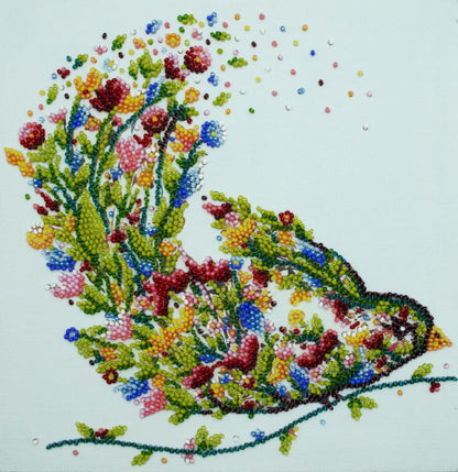 Bead Embroidery Kit Singing bird DIY Abris Art