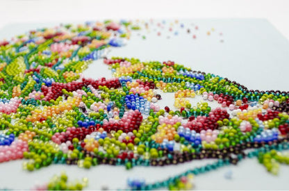 Bead Embroidery Kit Singing bird DIY Abris Art