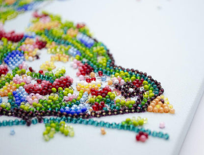 Bead Embroidery Kit Singing bird DIY Abris Art
