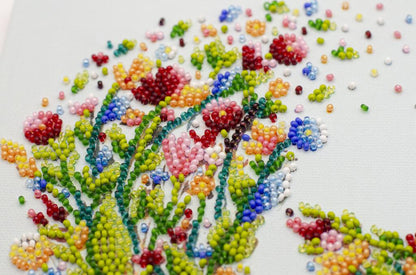 Bead Embroidery Kit Singing bird DIY Abris Art