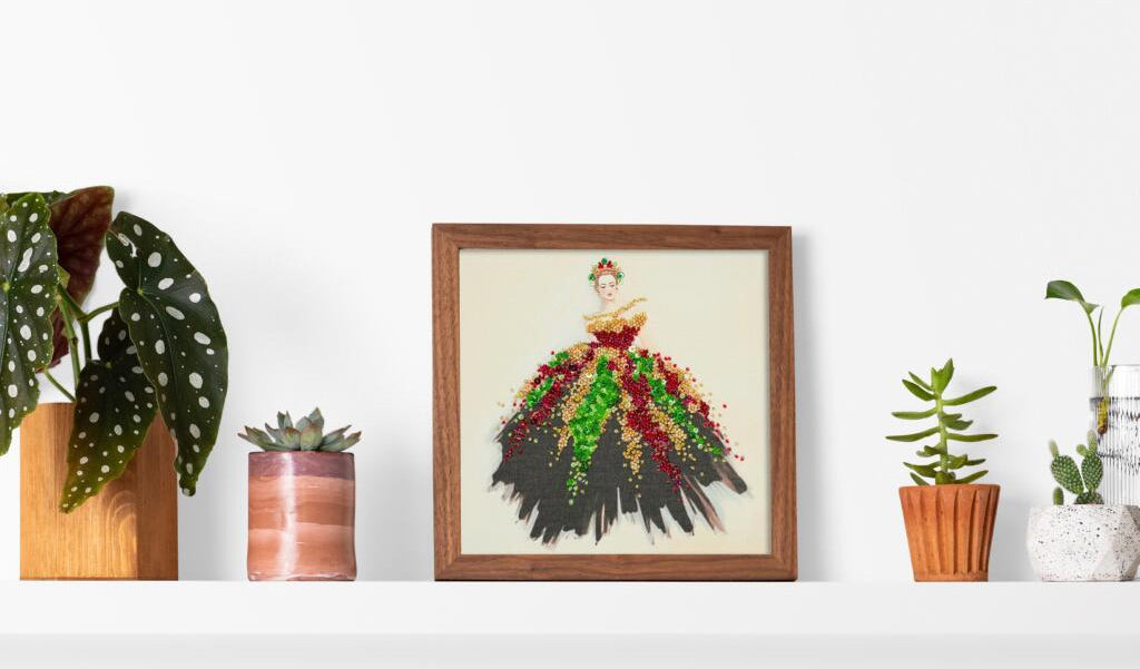 Perlenstickerei-Set Herzkönigin DIY Abris Art