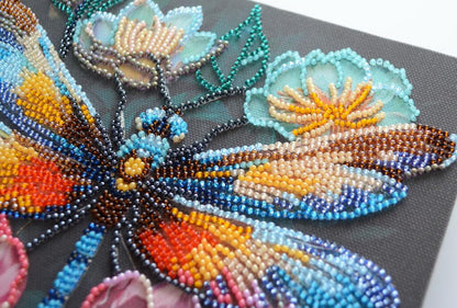 Bead Embroidery Kit Dragonfly DIY Abris Art