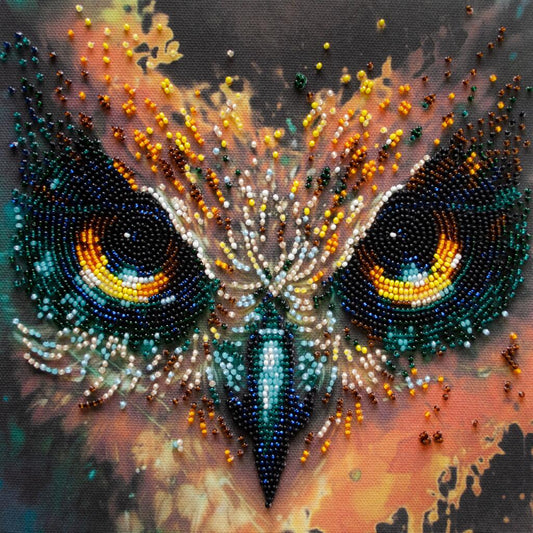 Bead Embroidery Kit Owl DIY Abris Art