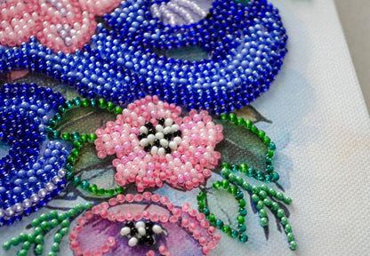 Bead Embroidery Kit Blue snake DIY Abris Art