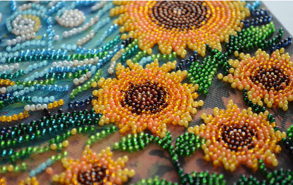 Bead Embroidery Kit Sunflowers in night DIY Abris Art