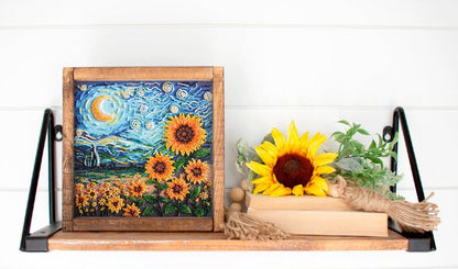 Bead Embroidery Kit Sunflowers in night DIY Abris Art