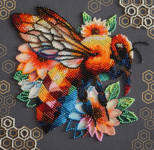 Bead Embroidery Kit Bee DIY Abris Art