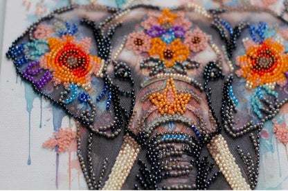 Bead Embroidery Kit Elephant DIY Abris Art