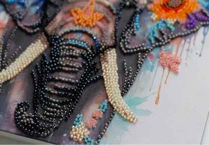 Bead Embroidery Kit Elephant DIY Abris Art