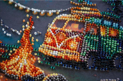 Bead Embroidery Kit Under the stars DIY Abris Art
