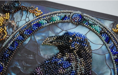 Bead Embroidery Kit Black Crow DIY Abris Art