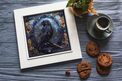 Bead Embroidery Kit Black Crow DIY Abris Art