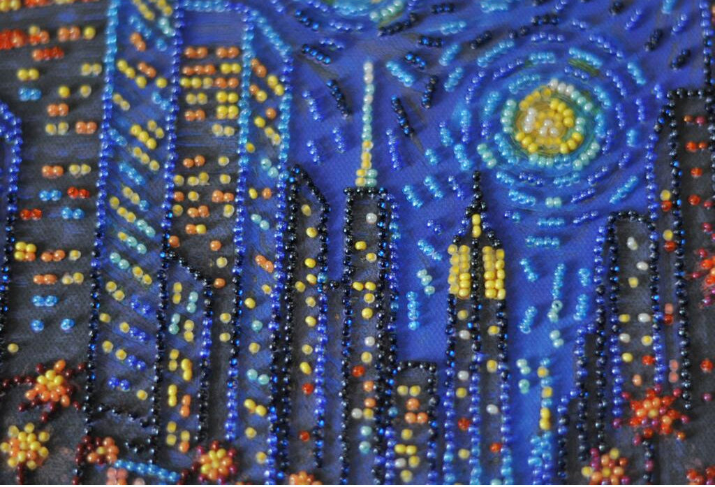 Bead Embroidery Kit Night city DIY Abris Art