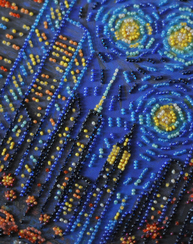 Bead Embroidery Kit Night city DIY Abris Art
