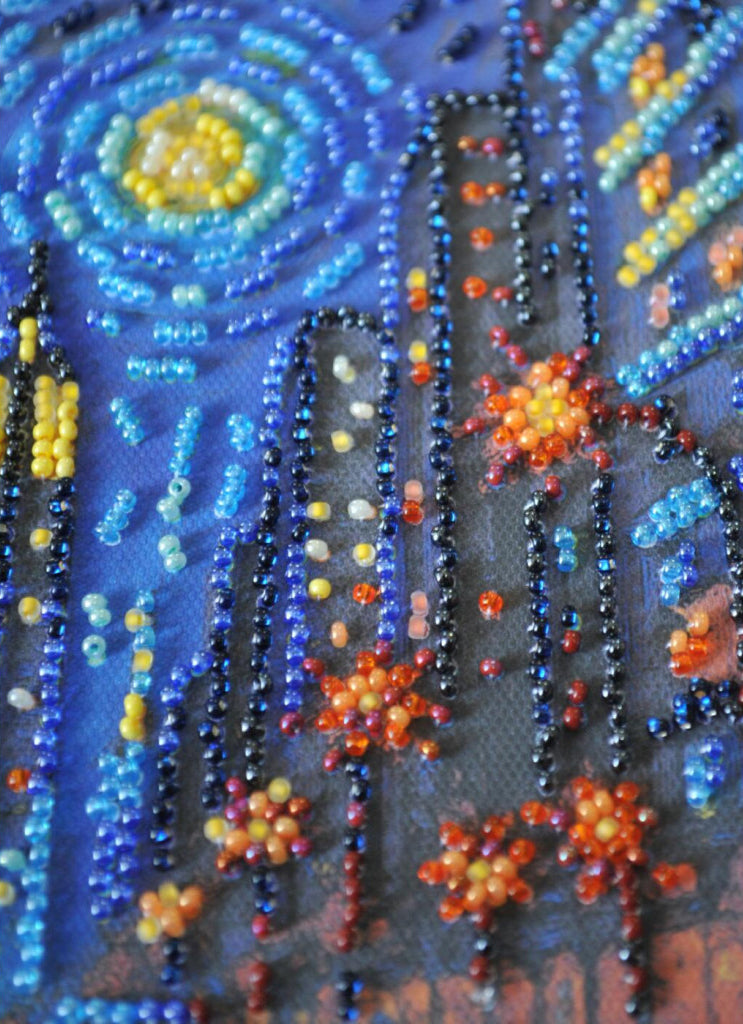 Bead Embroidery Kit Night city DIY Abris Art