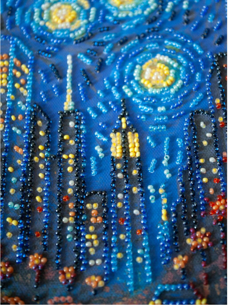 Bead Embroidery Kit Night city DIY Abris Art