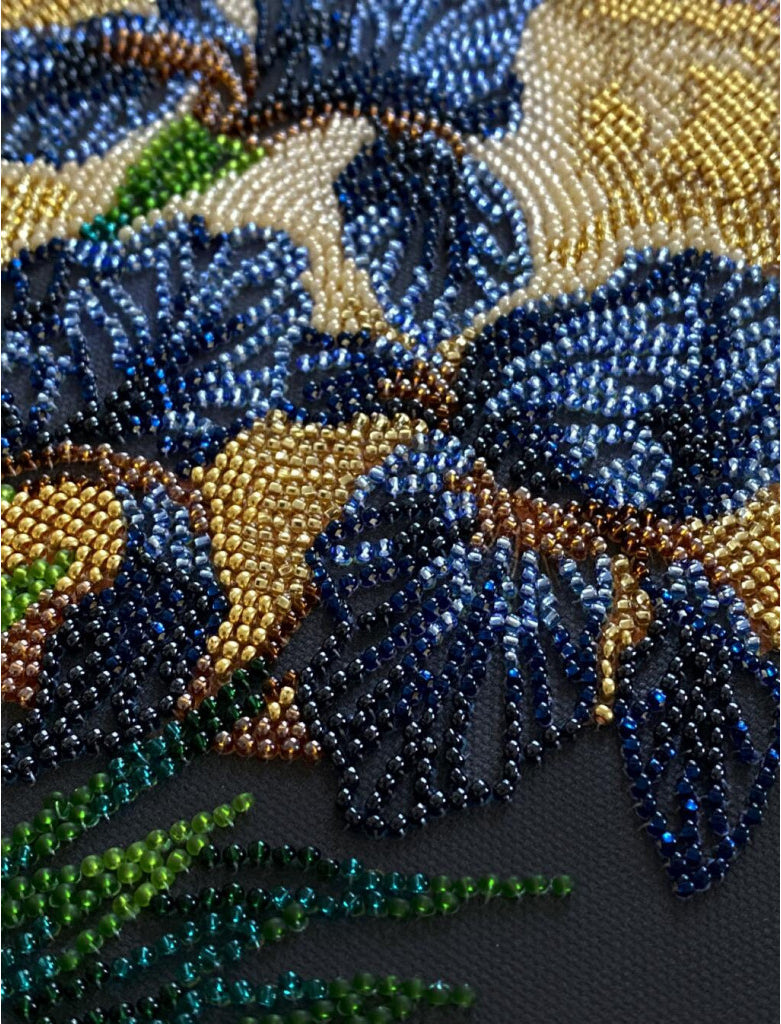 Bead Embroidery Kit Irises Flowers DIY Abris Art