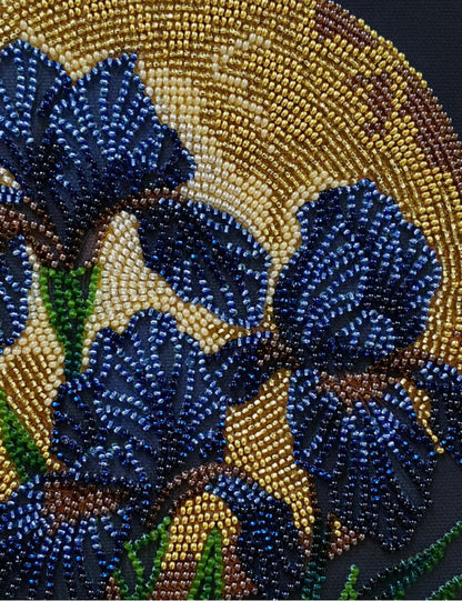 Bead Embroidery Kit Irises Flowers DIY Abris Art