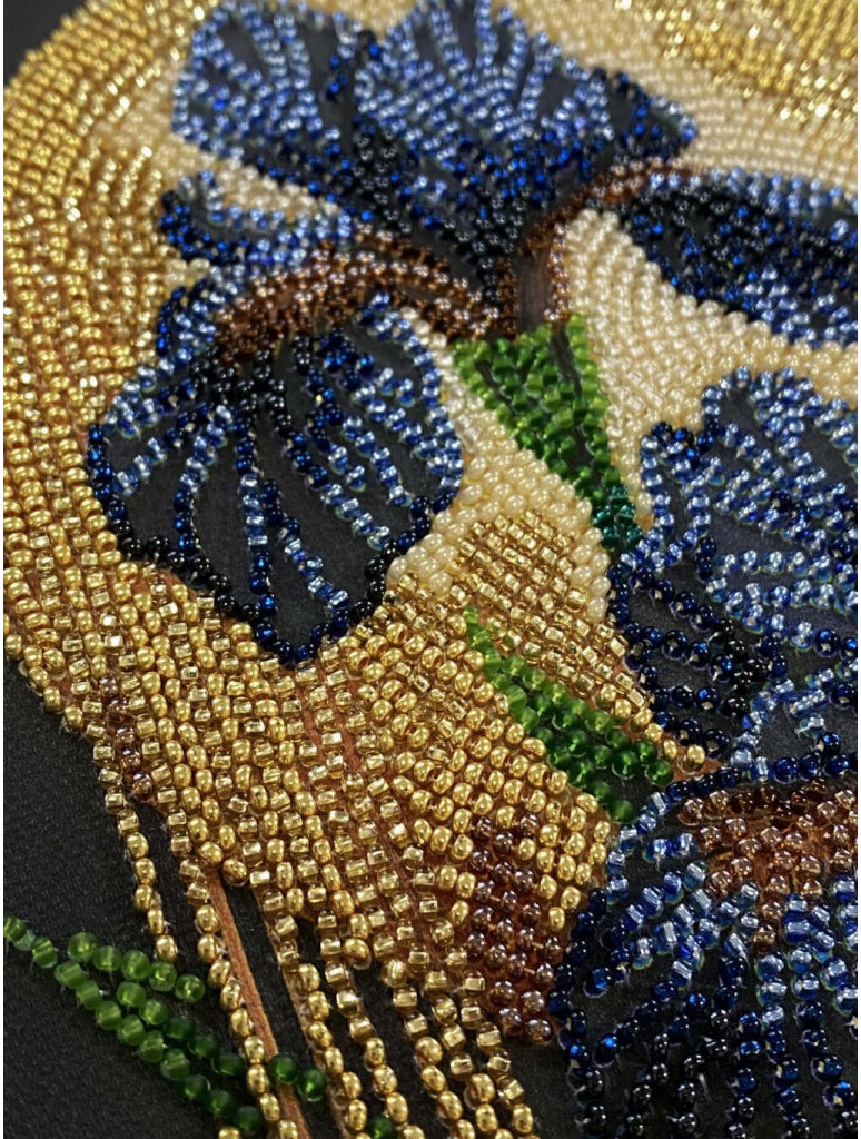 Bead Embroidery Kit Irises Flowers DIY Abris Art