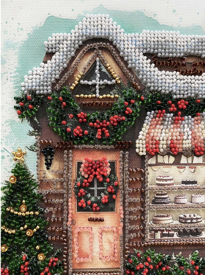 Bead Embroidery Kit Christmas Store DIY Abris Art