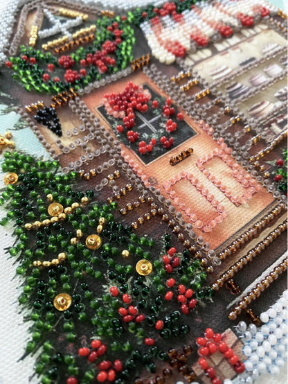 Bead Embroidery Kit Christmas Store DIY Abris Art