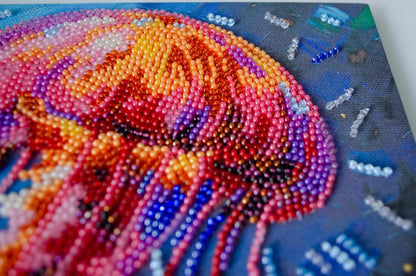 Bead Embroidery Kit Colored jellyfish DIY Abris Art