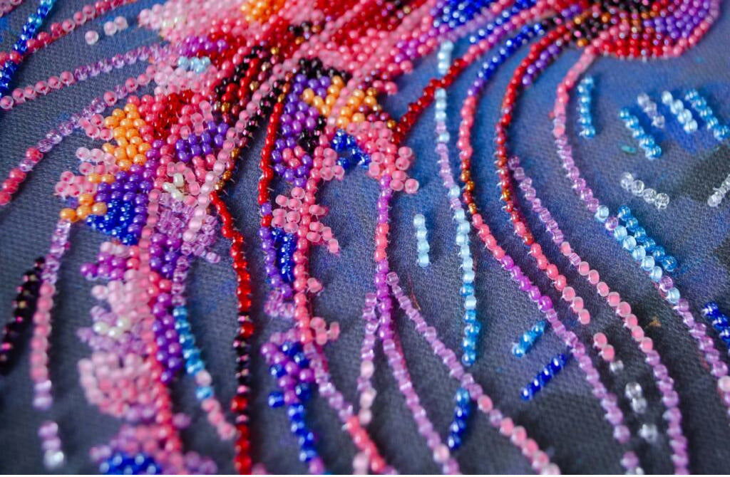 Bead Embroidery Kit Colored jellyfish DIY Abris Art