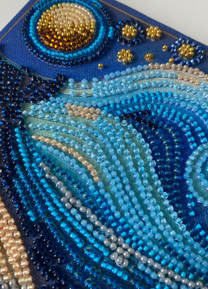 Bead Embroidery Kit Blue whale DIY Abris Art