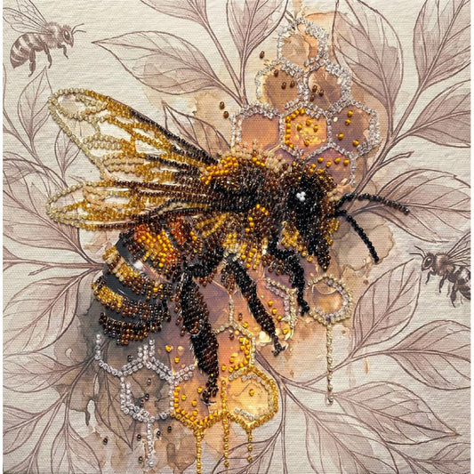Bead Embroidery Kit Bee DIY Abris Art