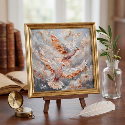 Bead Embroidery Kit Dance of the Doves DIY by Abris Art