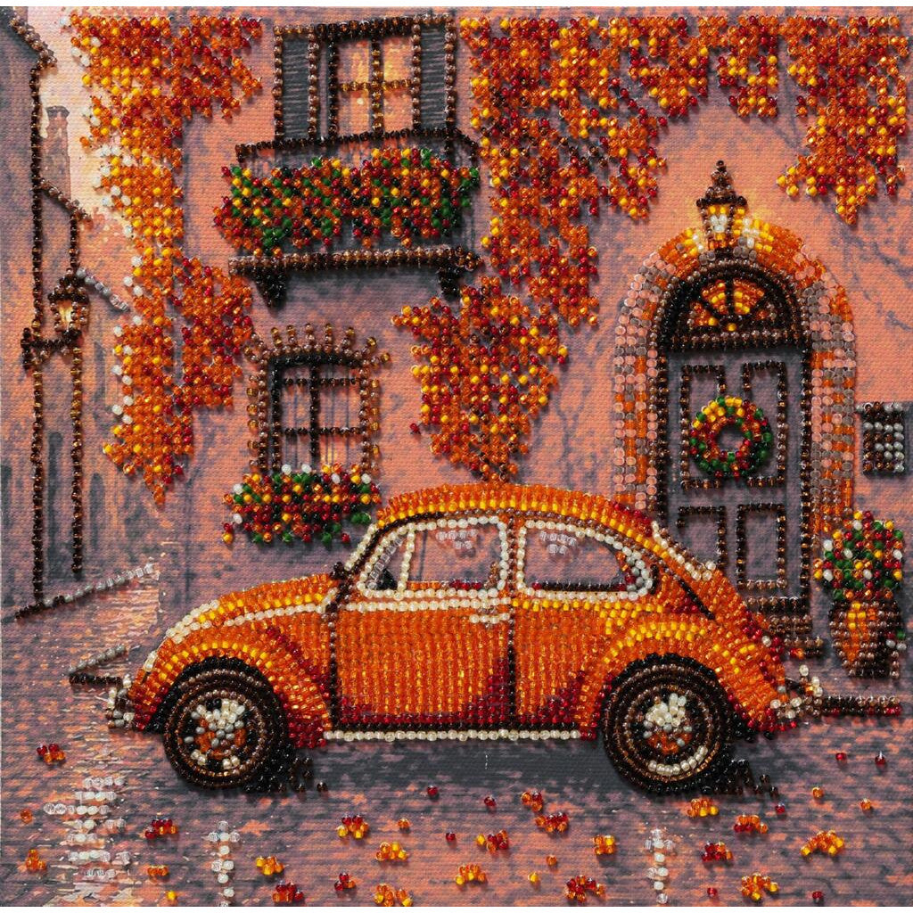 Bead Embroidery Kit Autumn city DIY Abris Art