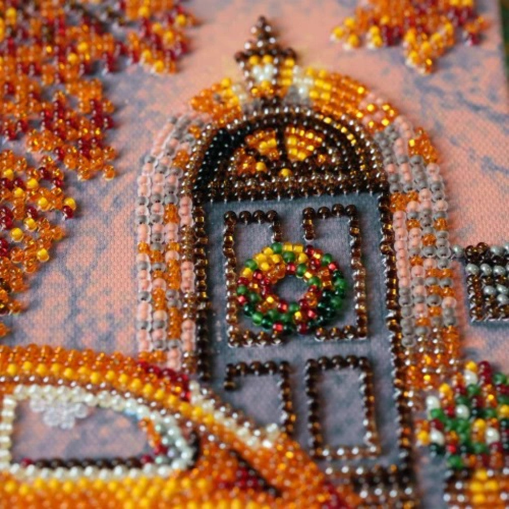 Bead Embroidery Kit Autumn city DIY Abris Art