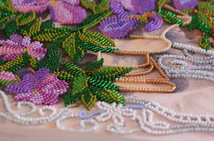 Bead Embroidery Kit Flowers DIY Abris Art