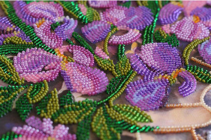 Bead Embroidery Kit Flowers DIY Abris Art