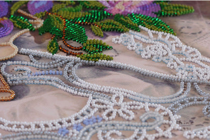 Bead Embroidery Kit Flowers DIY Abris Art