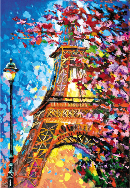 Bead Embroidery Kit Eiffel tower DIY Abris Art