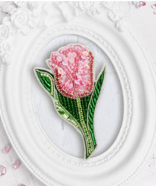 Brooch Bead Embroidery Kit Tulip DIY Tela Artis Jewelry Making Beading kit Pin