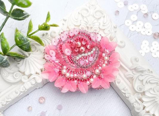 Brooch Bead Embroidery Kit Peony DIY Tela Artis Jewelry Making Beading kit Pin