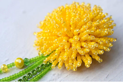 Brooch Bead Embroidery kit Dandelion DIY Tela Artis
