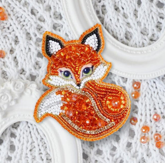 Brooch Bead Embroidery Kit Fox DIY Tela Artis Jewelry Making Beading kit Pin
